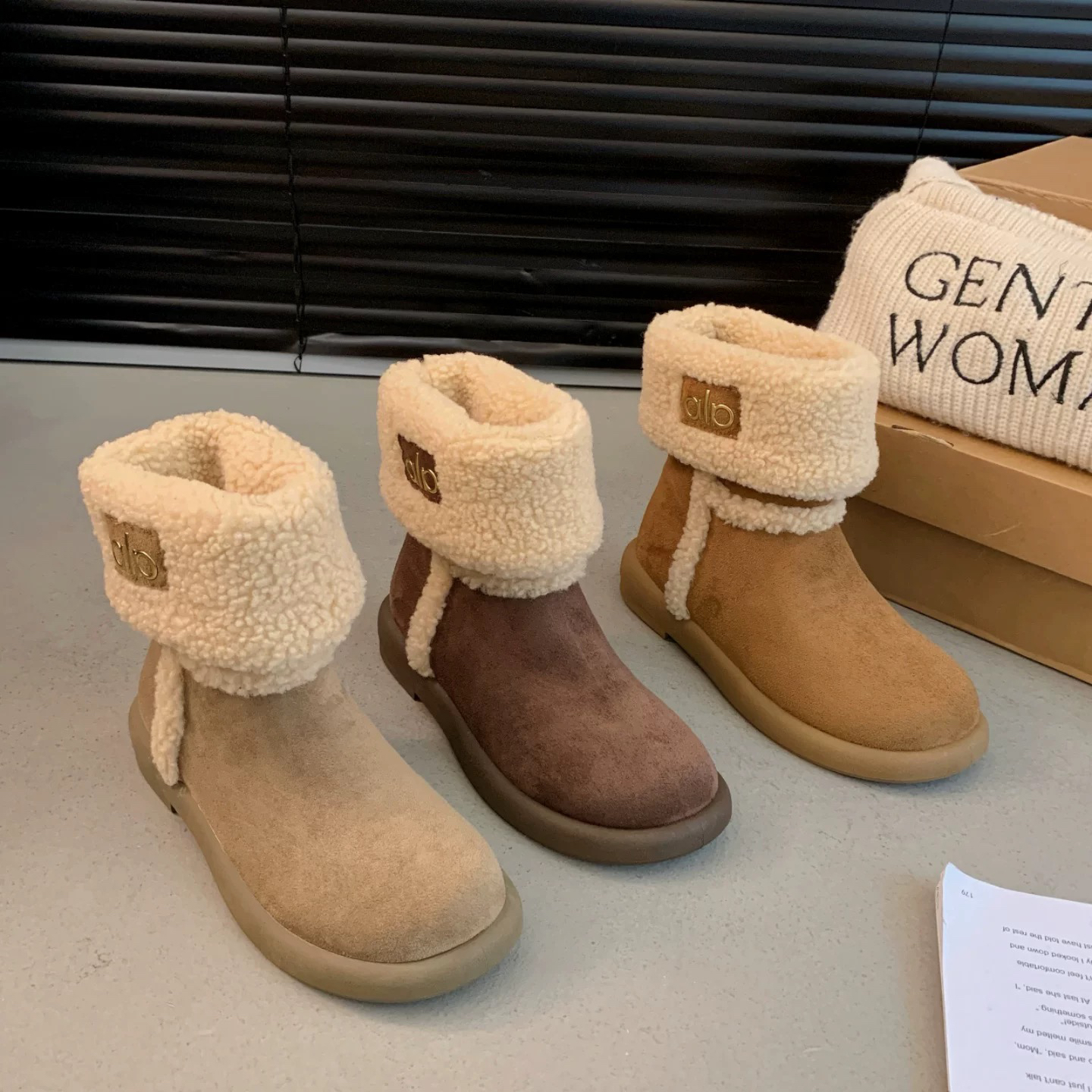 【5016】加绒羊羔毛雪地靴女冬季爆款保暖防滑短筒棉鞋