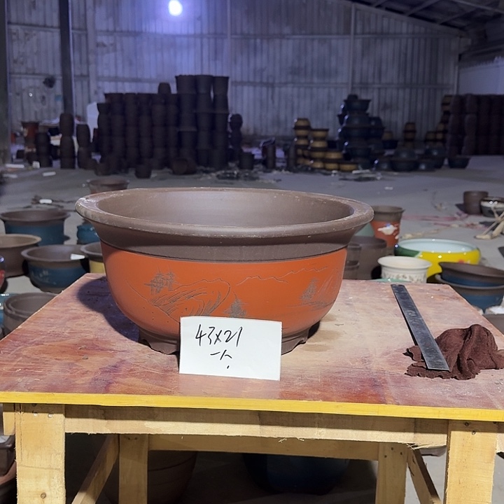 紫砂花盆手工制作