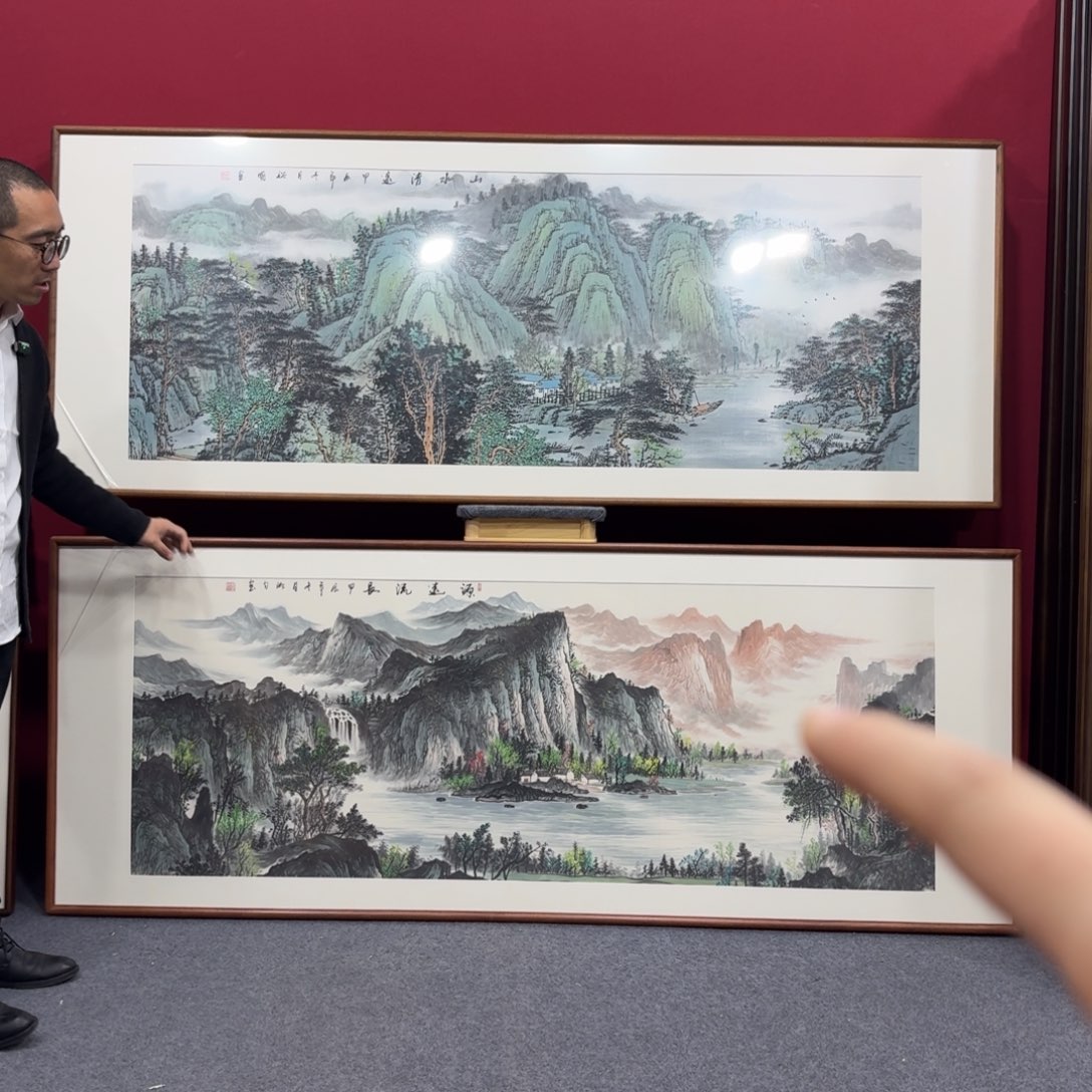 国画带框绘画210/80尺寸