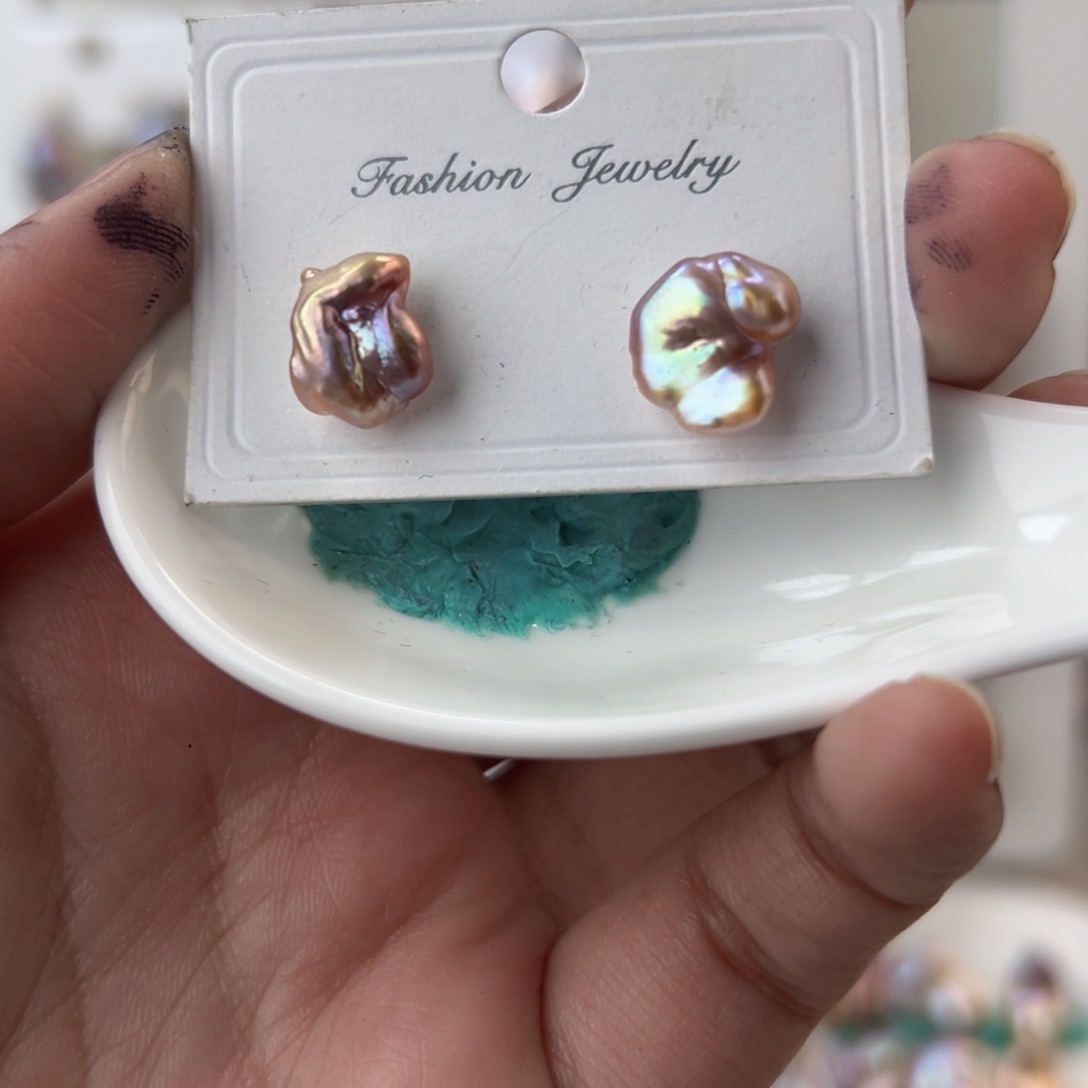 淡水珍珠耳饰银S925镶嵌