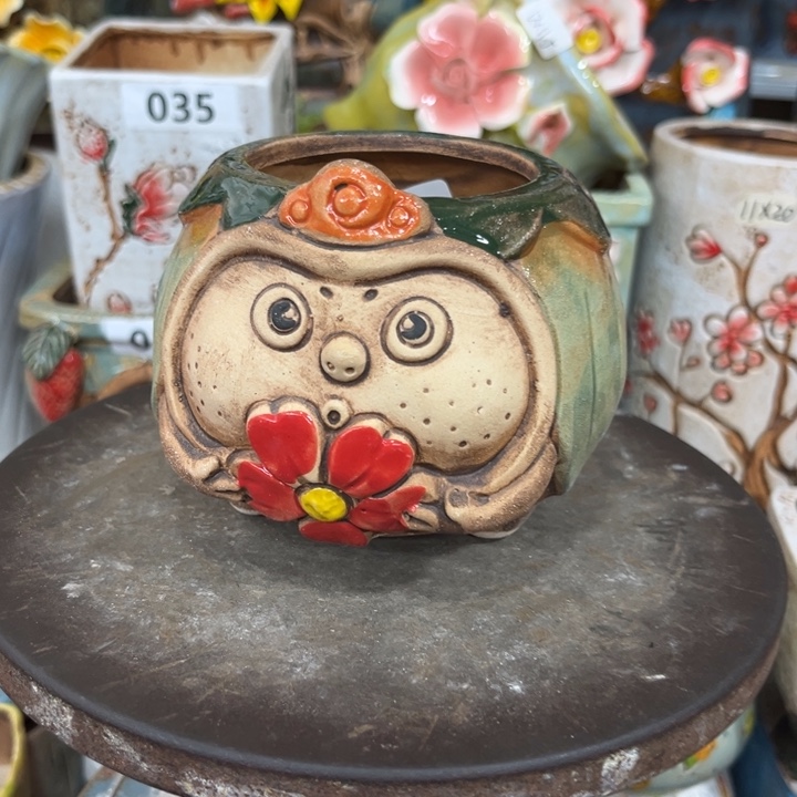 紫砂花盆粗陶材质多肉花盆