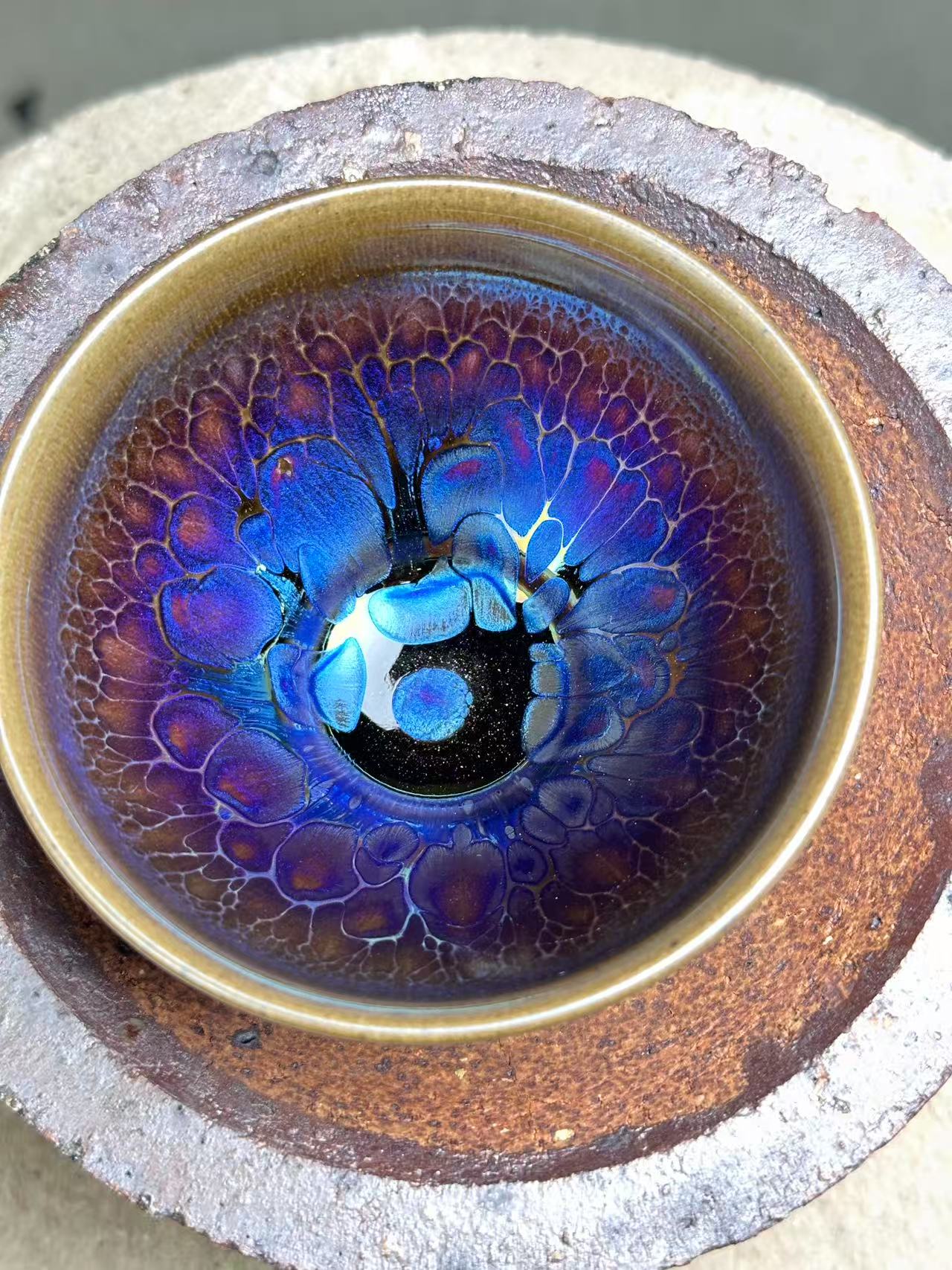 纯手工 建窑建盏  柴烧  七彩妖姬