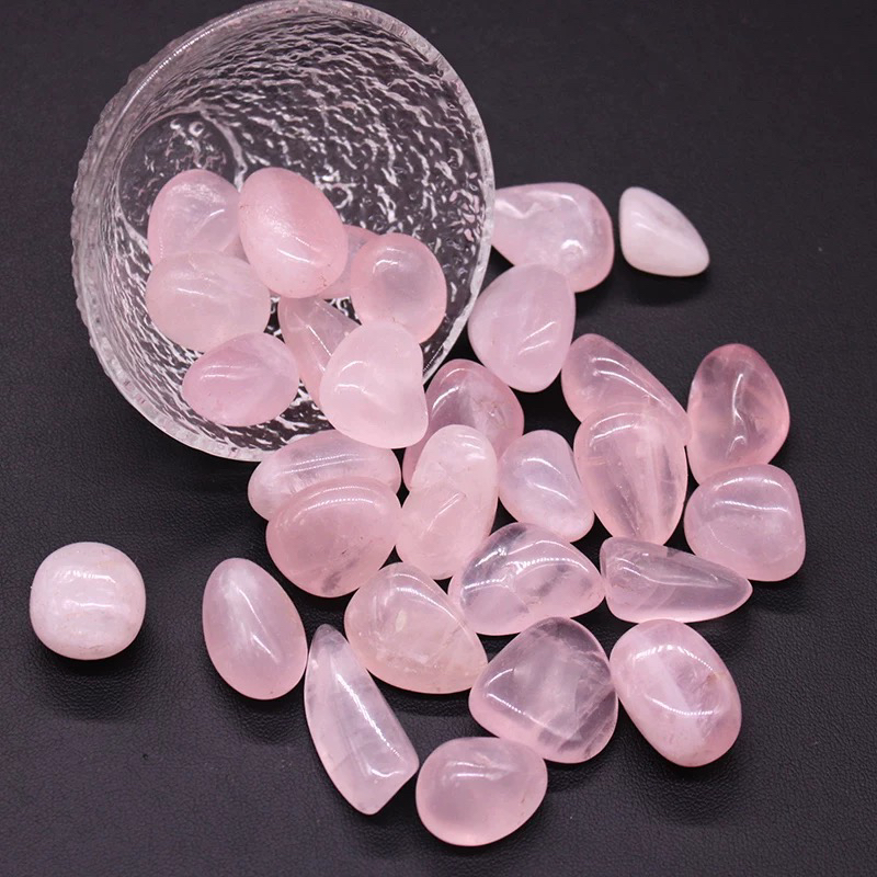 天然粉水晶碎石消磁石水晶枕头鱼缸花盆大小颗粒手链消磁净化造景