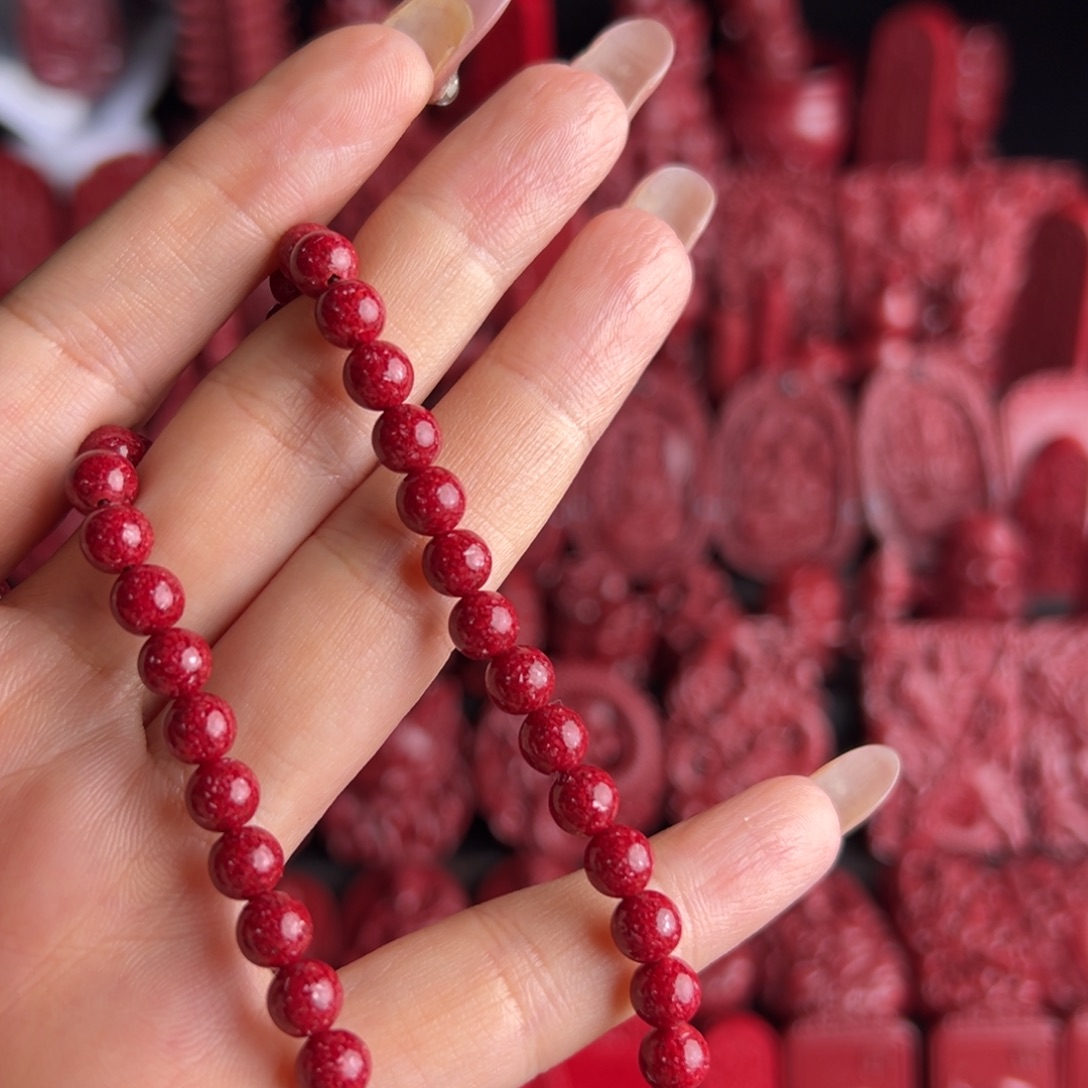 天然辰砂6的全透晶体做锁骨链长度16