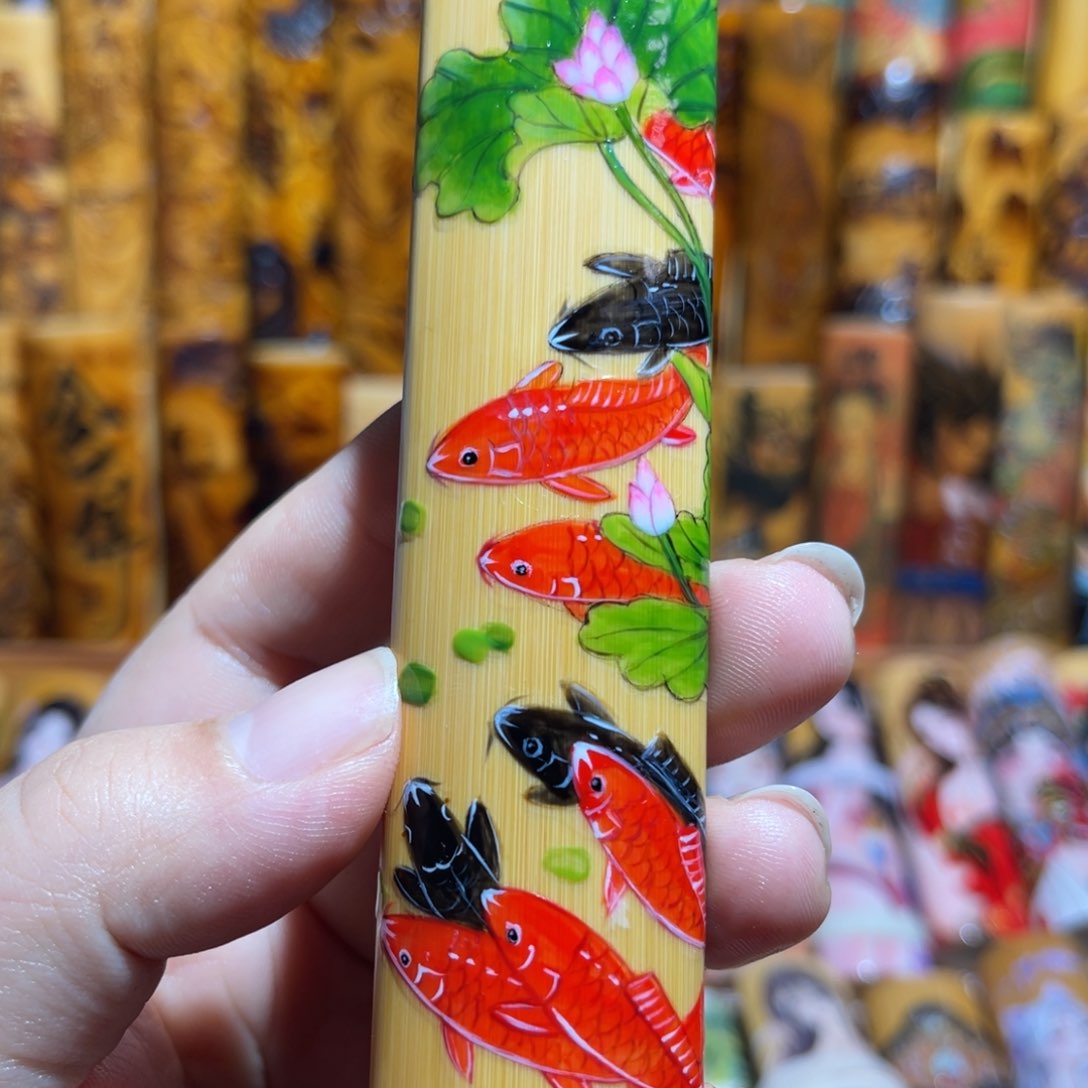 竹实心竹文玩手把件