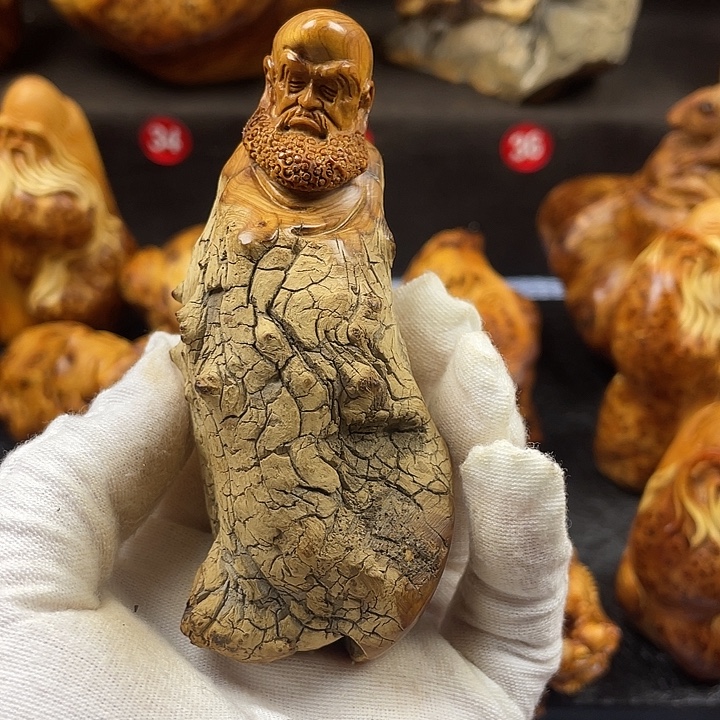 柏木（崖柏）达摩手把件