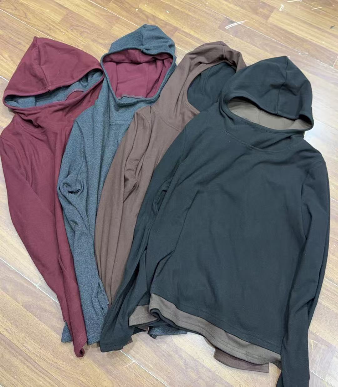 【娇娇推荐】德绒 假两件连帽打底衫 9005