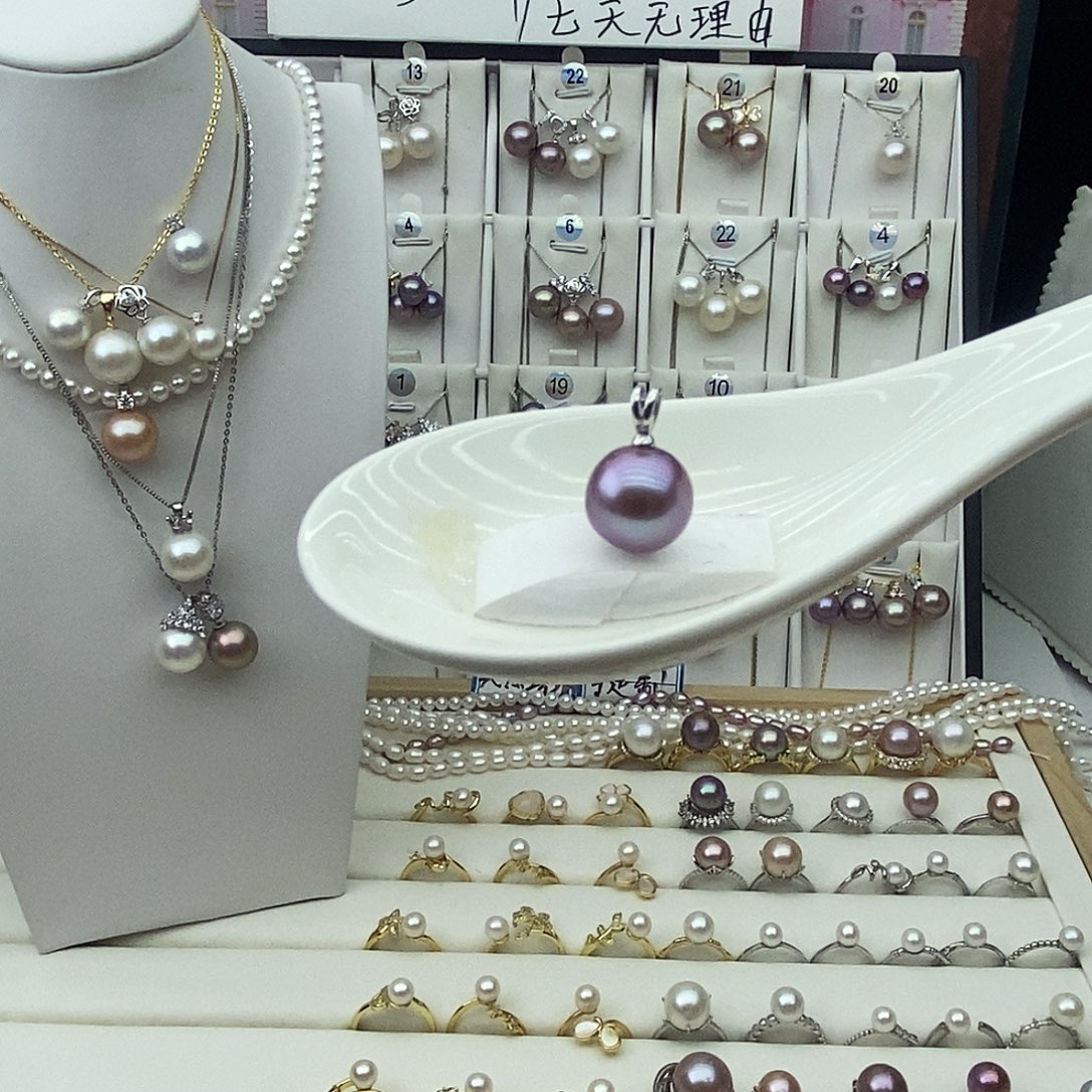 吊坠(不含链)淡水珍珠银S925镶嵌