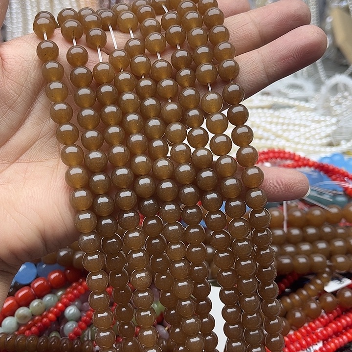 玛瑙/玉髓未镶嵌珠宝半成品一条8mm左右糖料