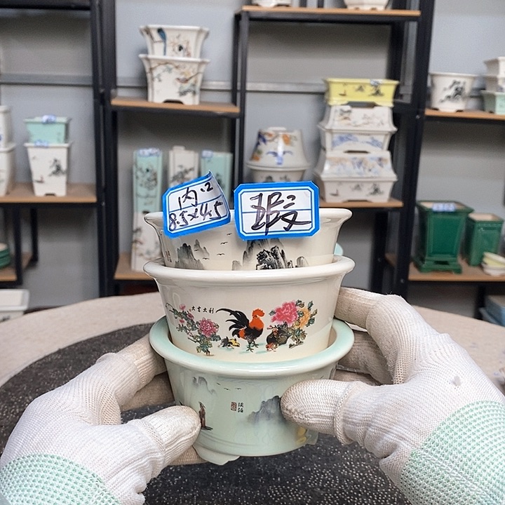 紫砂的花盆很漂亮