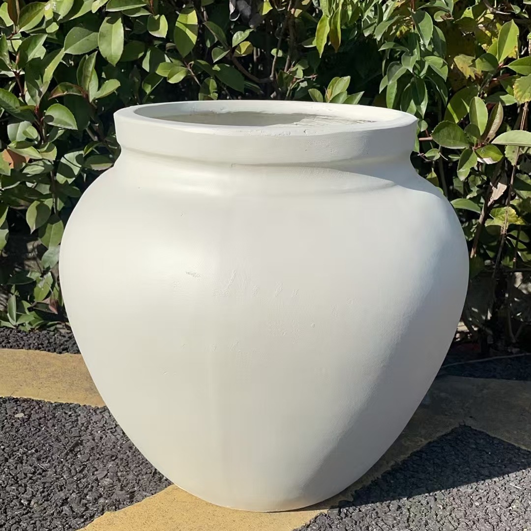 芊酒坛镁泥花盆黑金刚黑珍珠高山欧式简约轻奢办公室落地透气盆器