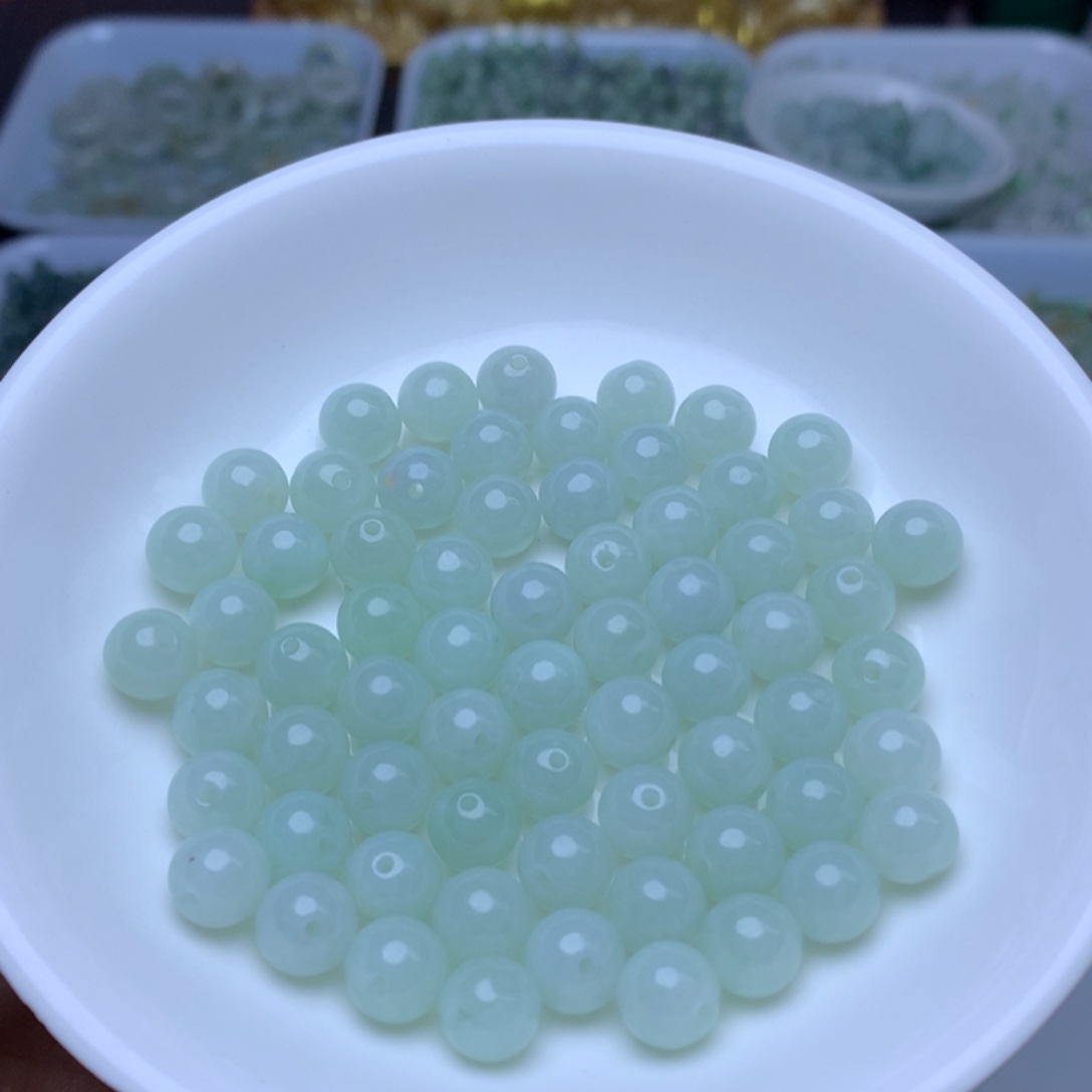 翡翠散珠卡7.6冰绿10个