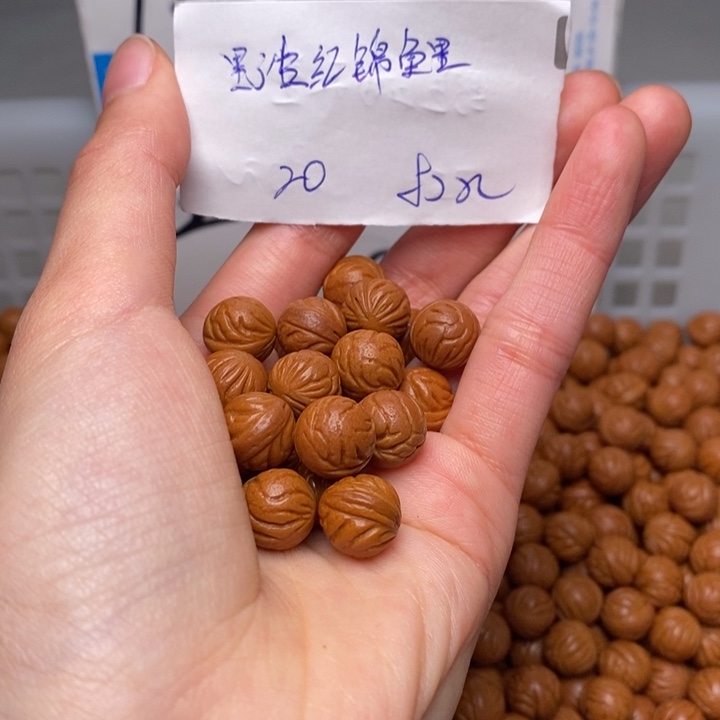 手串桃核11mm左右野生红锦鲤20颗（打孔）