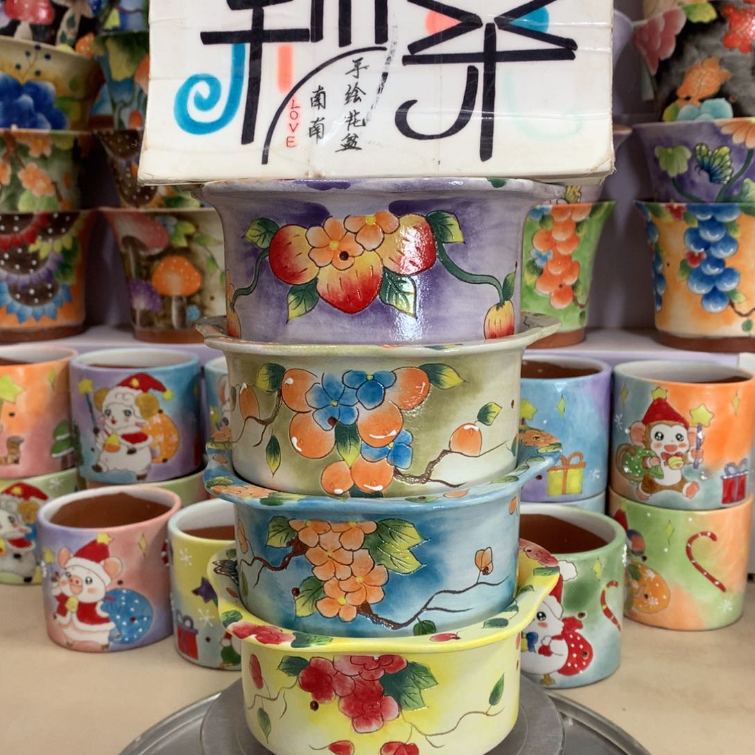 福利花盆，手绘花盆