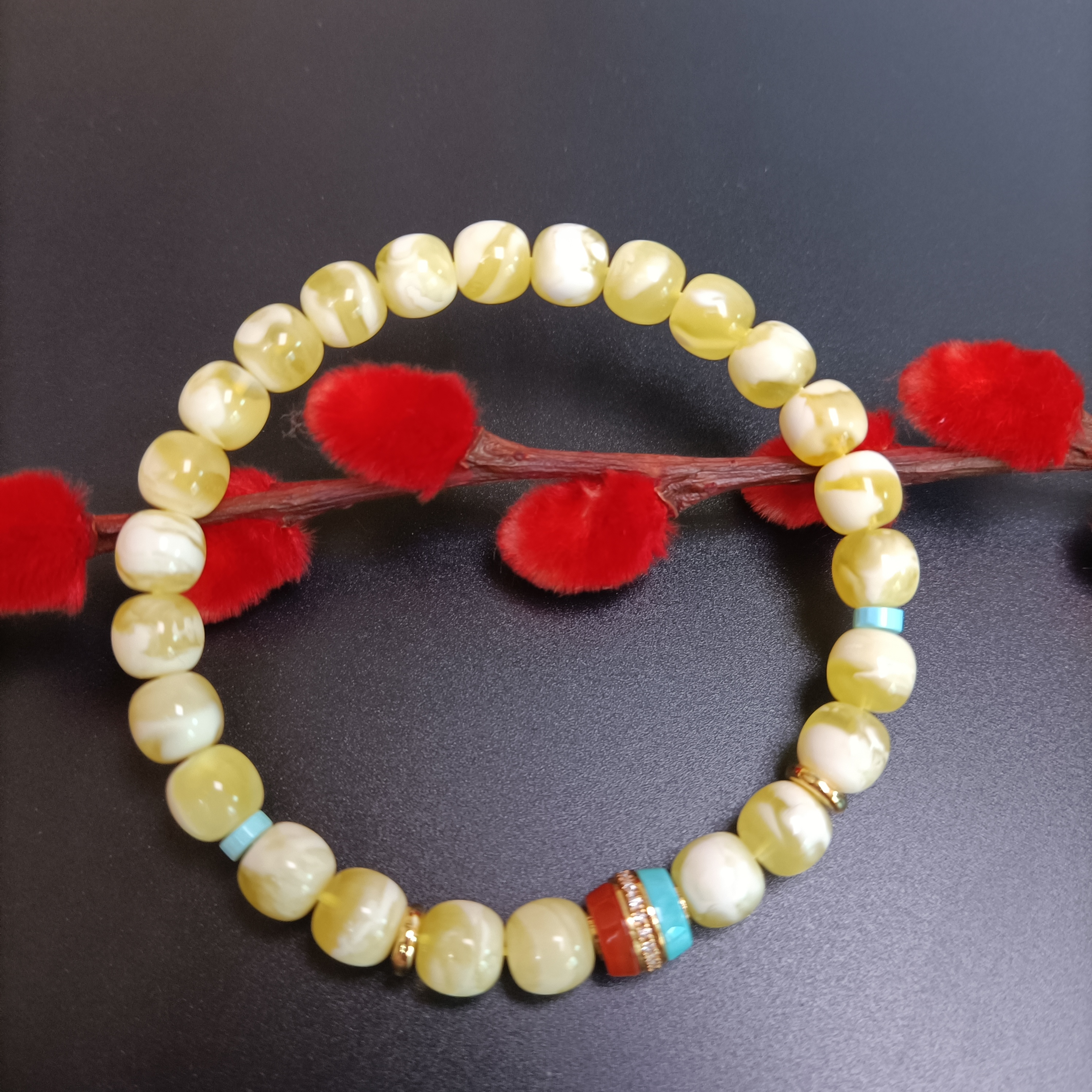 天然蜜蜡老型diy手串~金瓷白品质~7+规格~4101