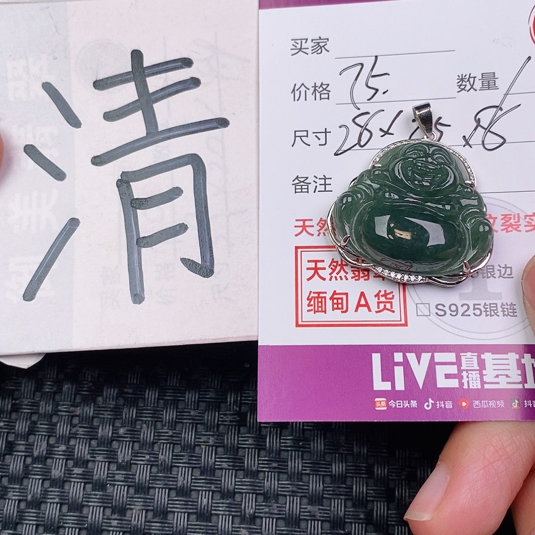 翡翠银S925镶嵌颈饰