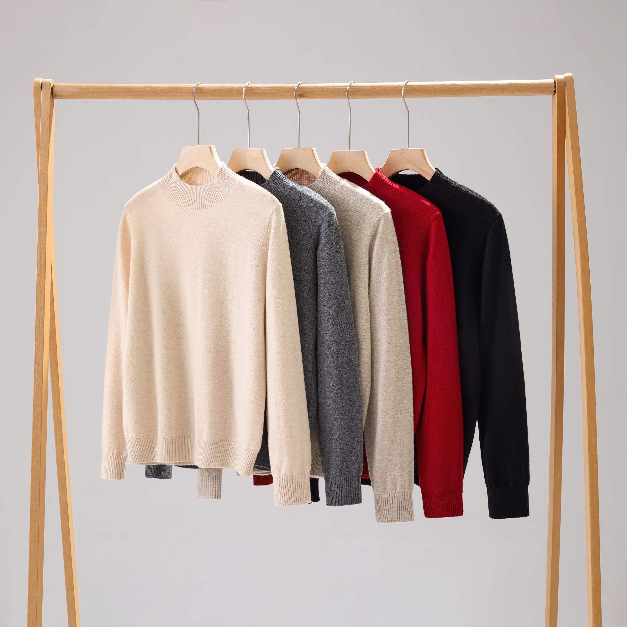 预售-加厚100%绵羊毛半高领秋冬必备通勤打底女式保暖羊毛衫5035