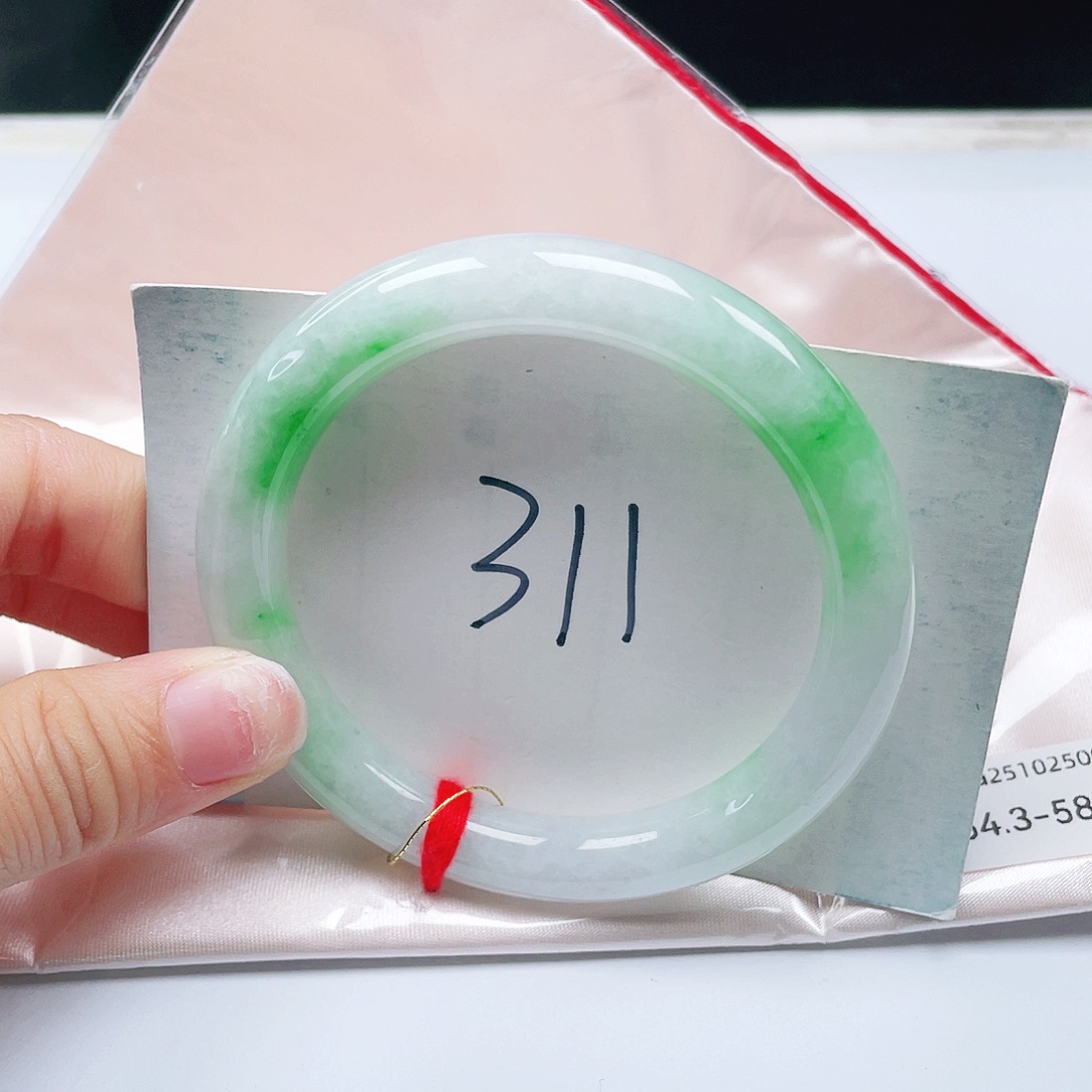 翡翠未镶嵌手镯54+圆条