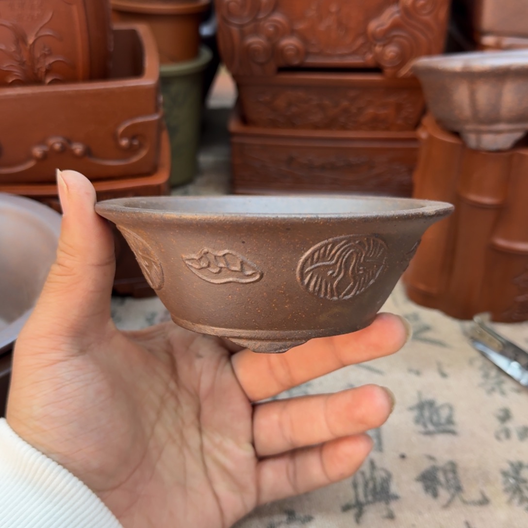 紫砂花盆宜兴紫砂正品10.5x3.5