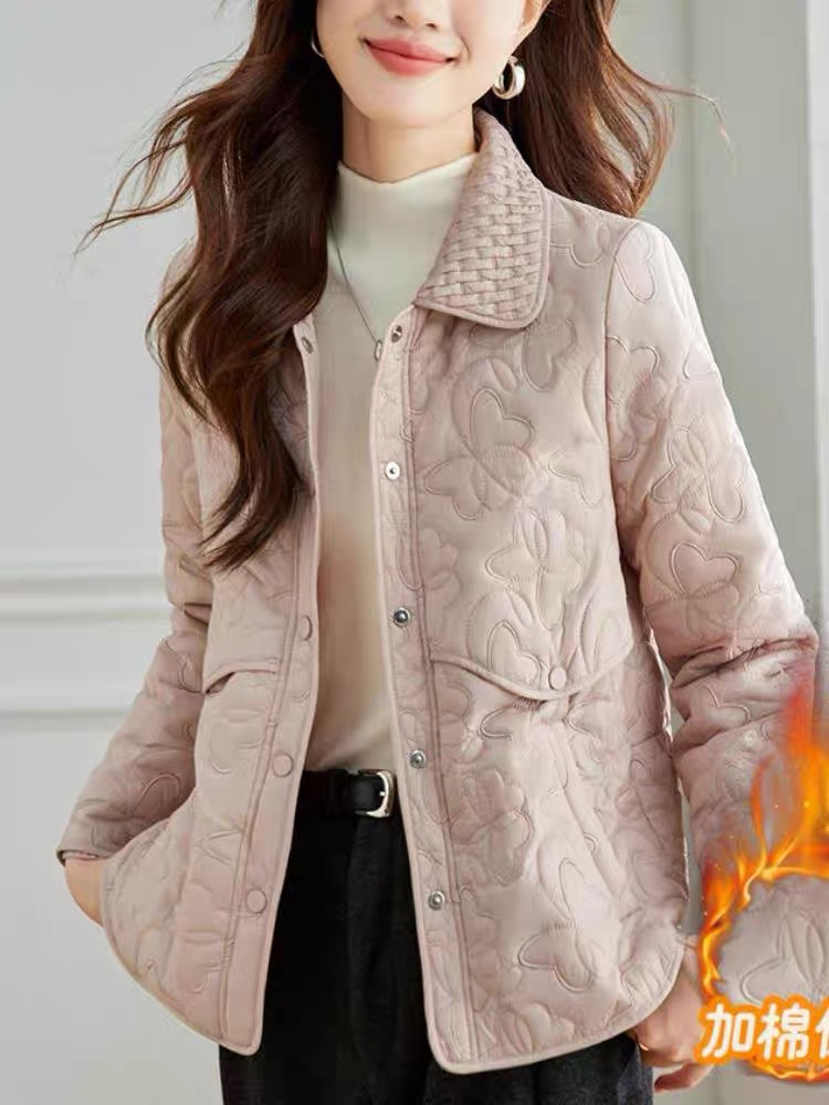 2025春秋冬短款时尚洋气小香风轻奢棉服外套