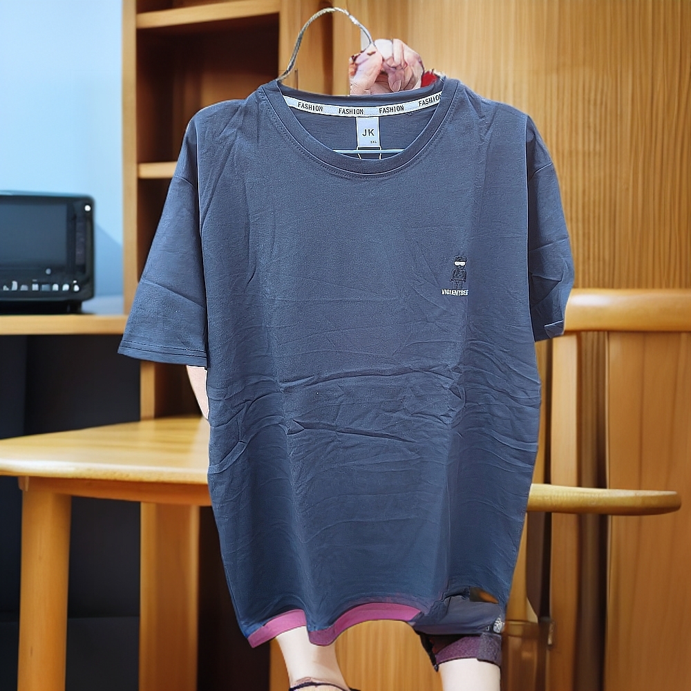 男士纯棉短袖T恤 （刺绣工艺·经典藏蓝）