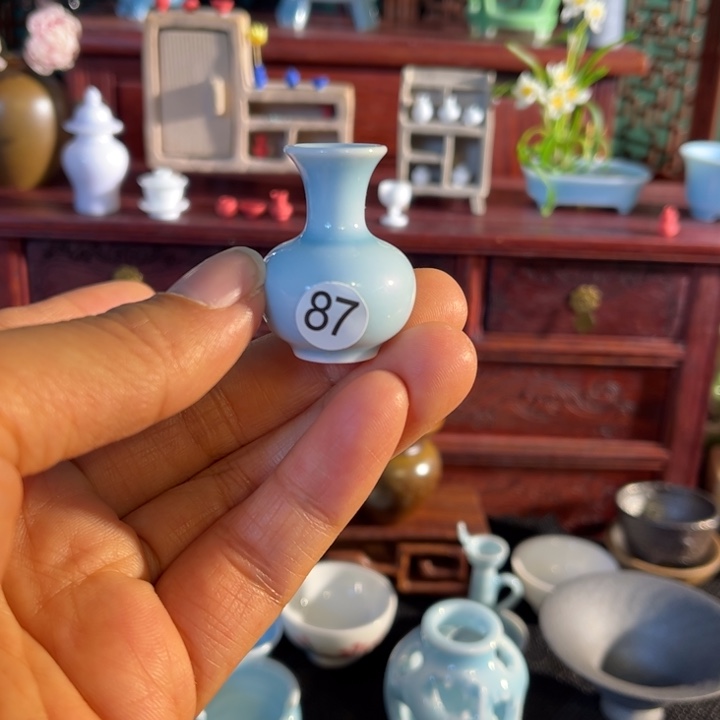 摆件微陶老王迷你花瓶