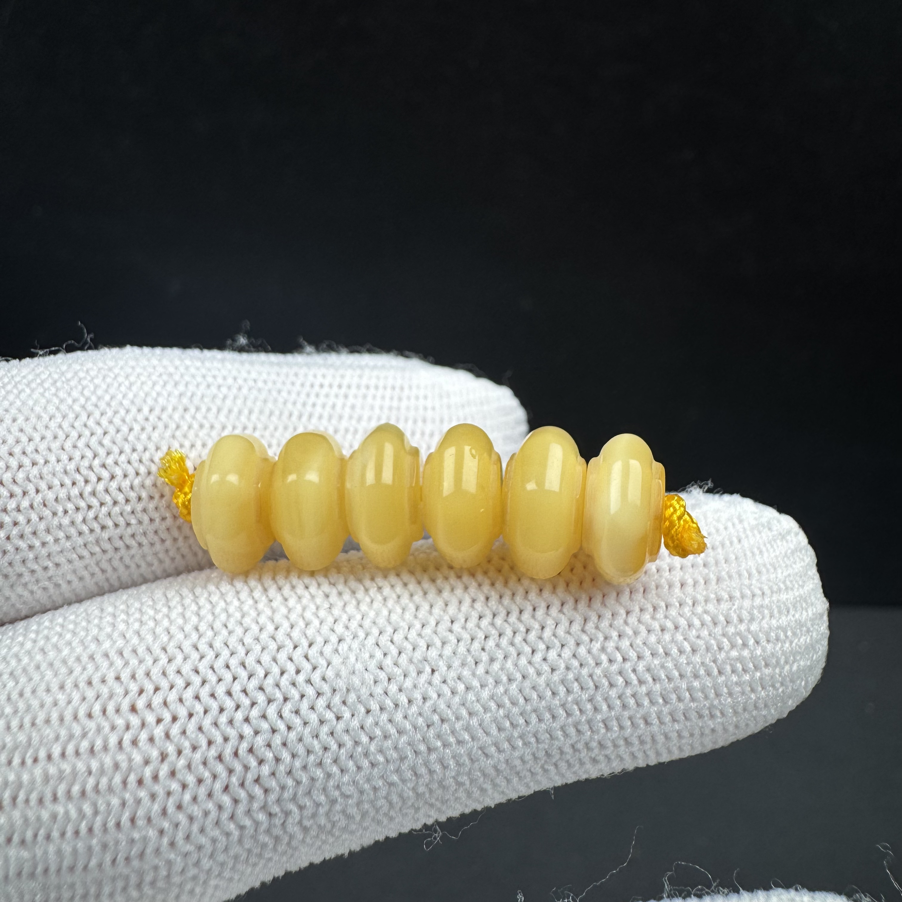 F1655天然原矿蜜蜡 隔珠9.5mm支持复检假一罚十