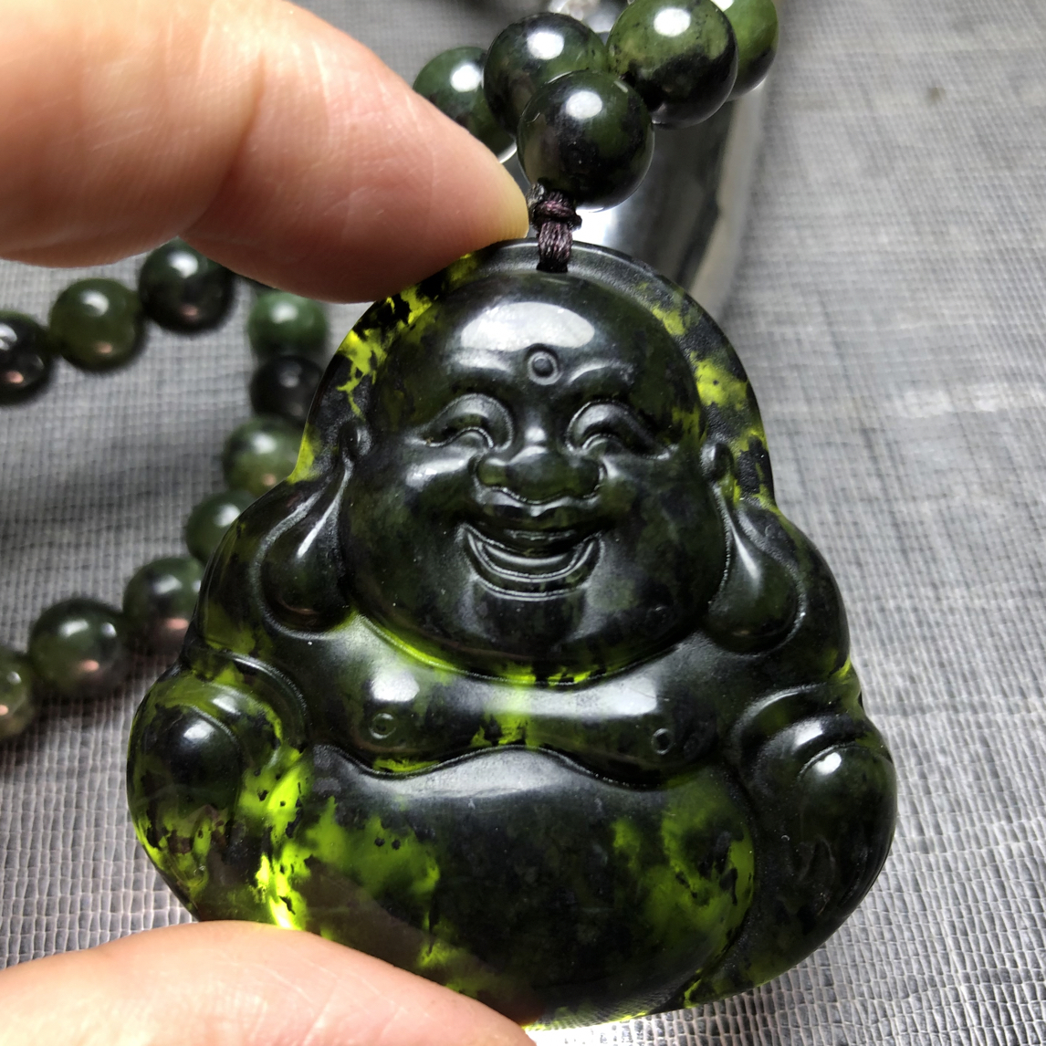 藏玉药王石高冰高透佛公带链子