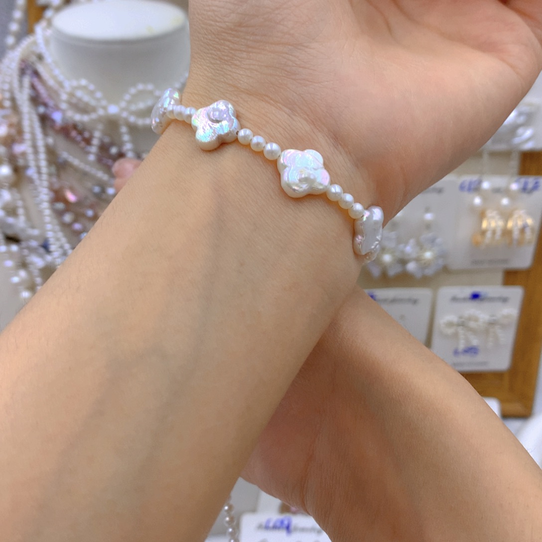 淡水珍珠耳饰银S925镶嵌