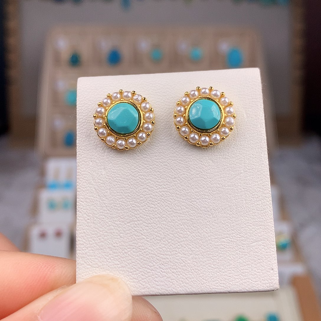 绿松石珠宝奇石银S925镶嵌