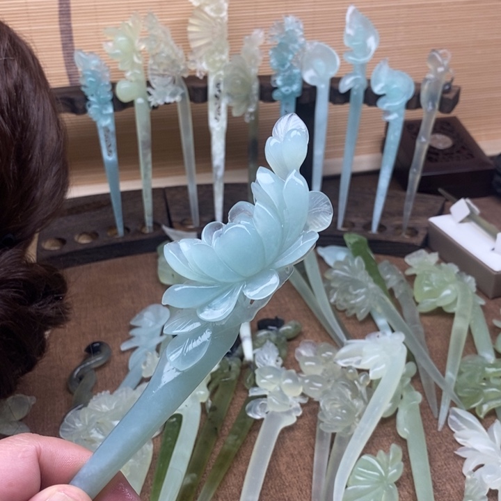 蛇纹石玉未镶嵌发簪