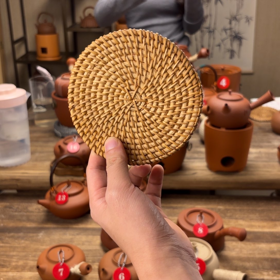 煮水煮茶甘甜 潮州砂铫壶 搭藤垫