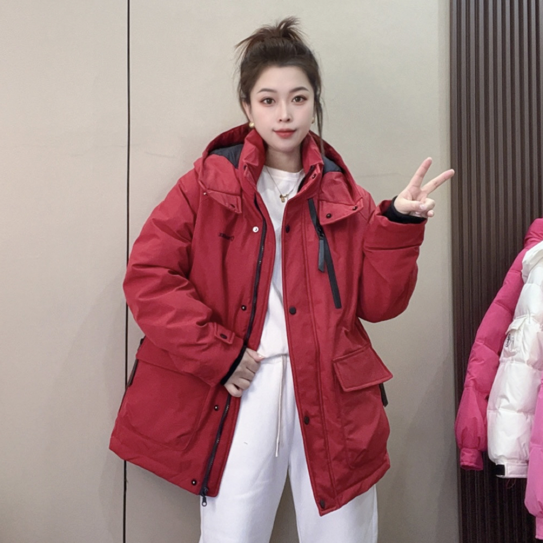 李李服饰冬季新款侧拉链防风收腰显瘦防泼水户外棉服外套