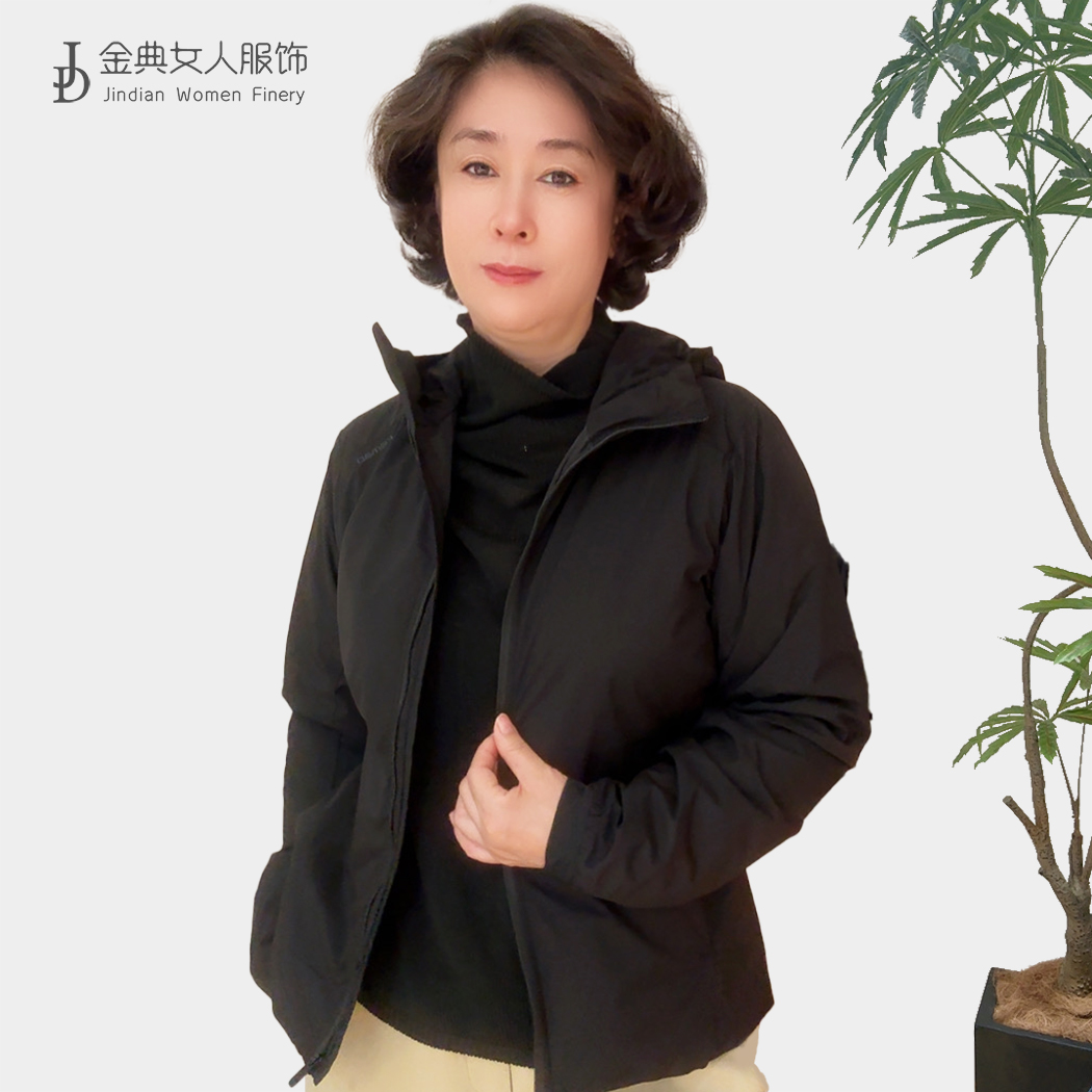 秋冬新款时尚拉链洋气连帽棉服休闲户外百搭女外套1001(卡码拍大)