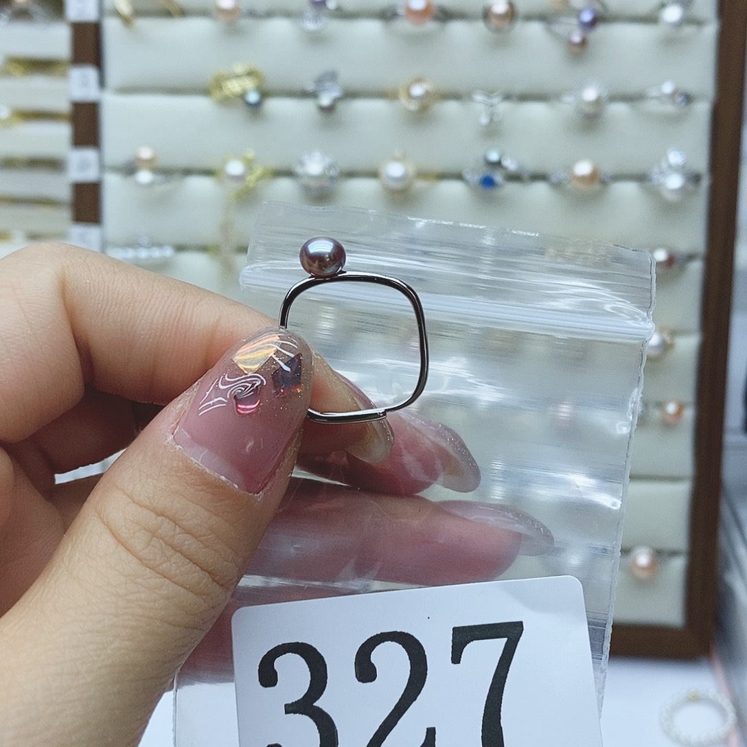 淡水珍珠戒指银S925镶嵌327