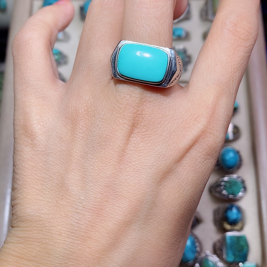 银S925镶嵌绿松石挂件