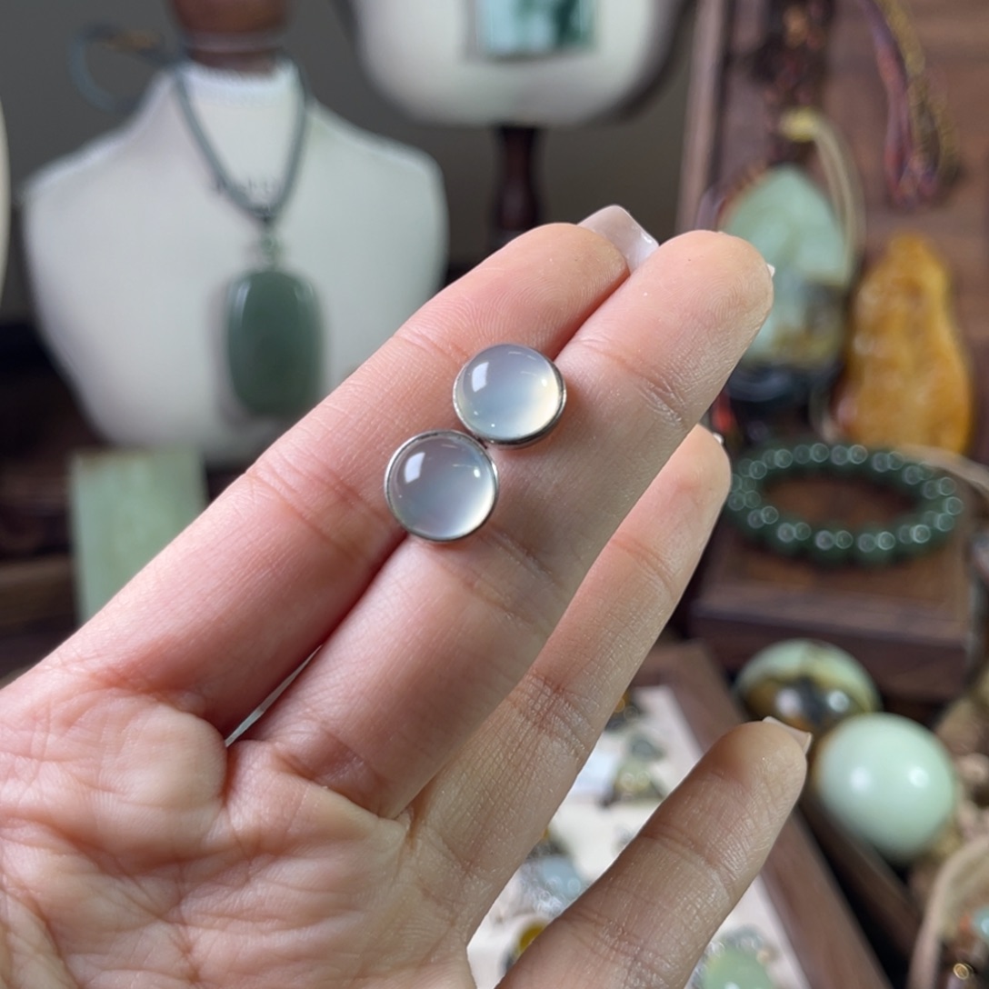 内***儿蛇纹石玉银S925镶嵌颈饰