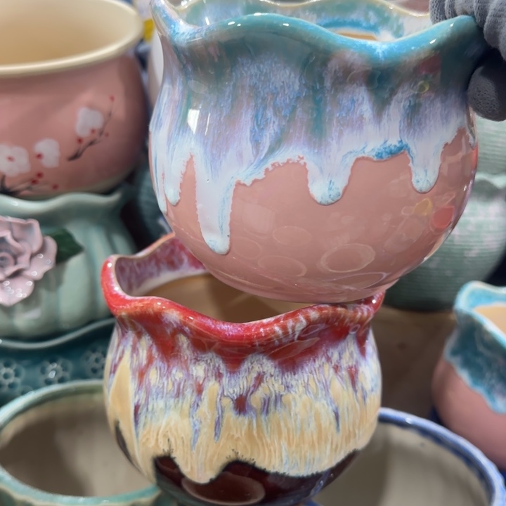 凑9米包邮，有孔，陶瓷花盆