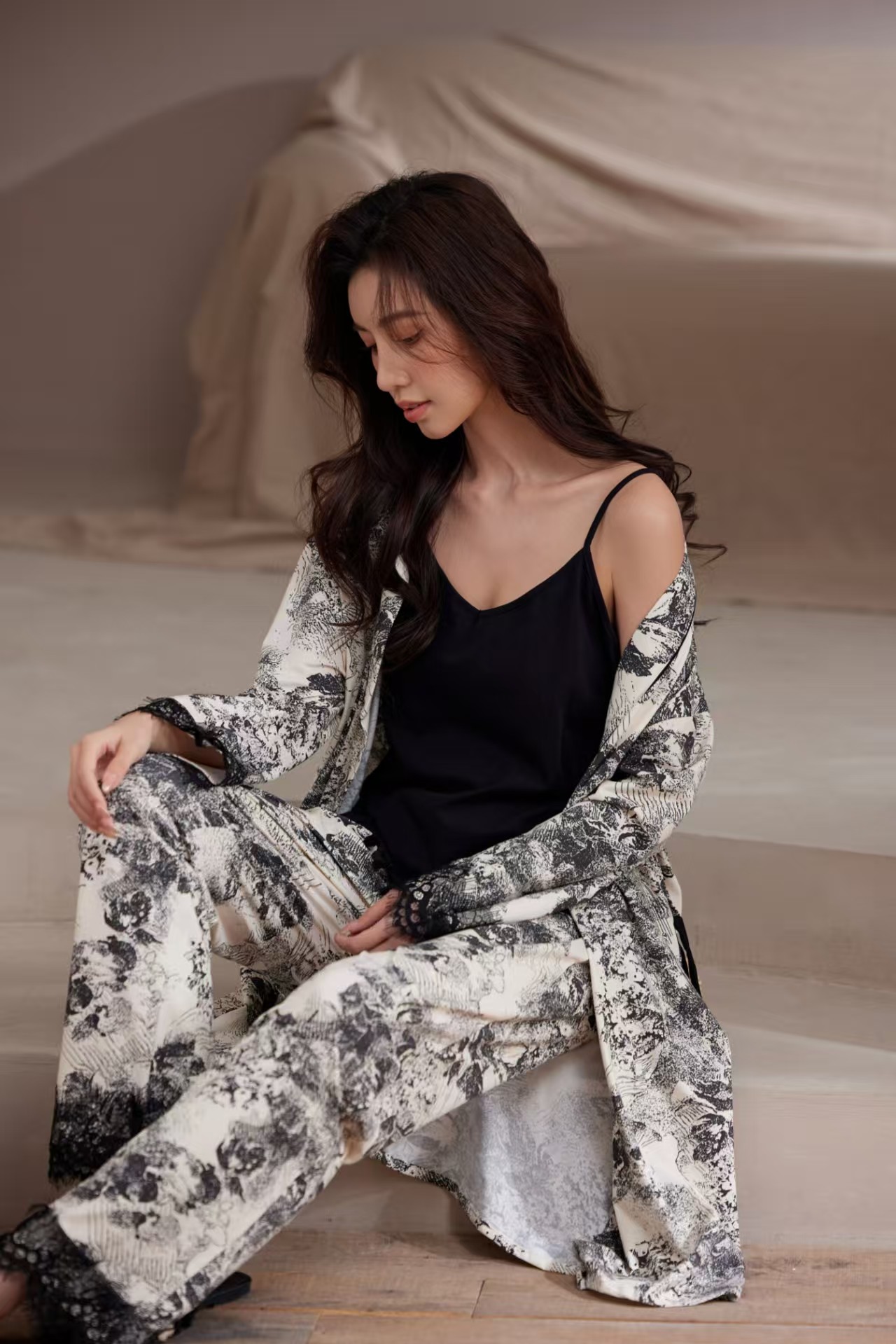 安可可鹿鹿安娜纯棉女轻奢外穿田园风薄款家居服高品质睡衣套装