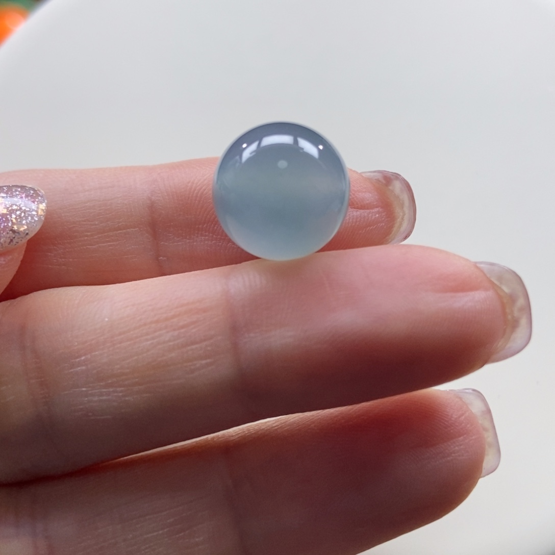 翡翠颈饰未镶嵌冰胶海水蓝圆珠13.2mm