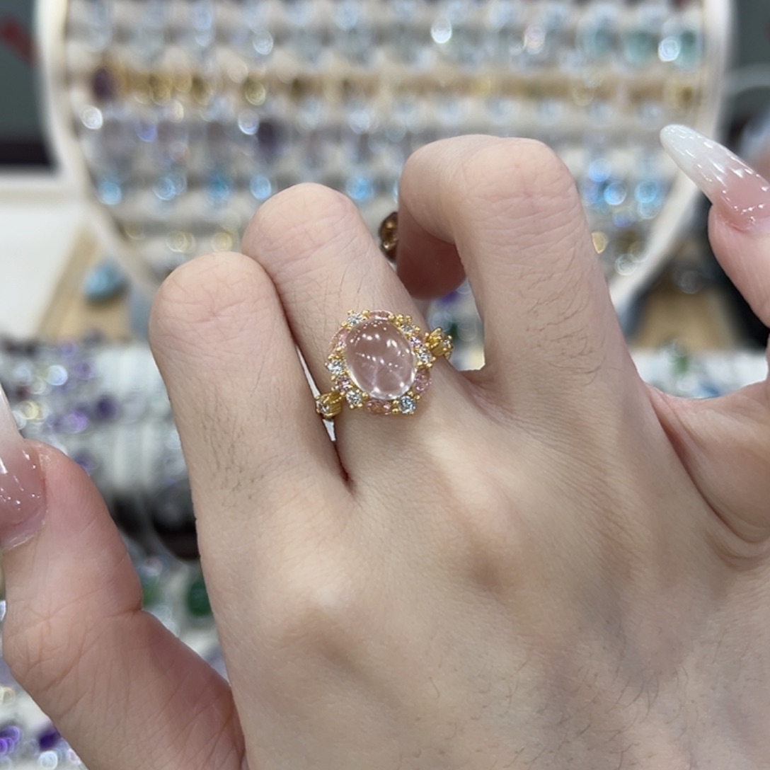 戒指烟晶银S925镶嵌