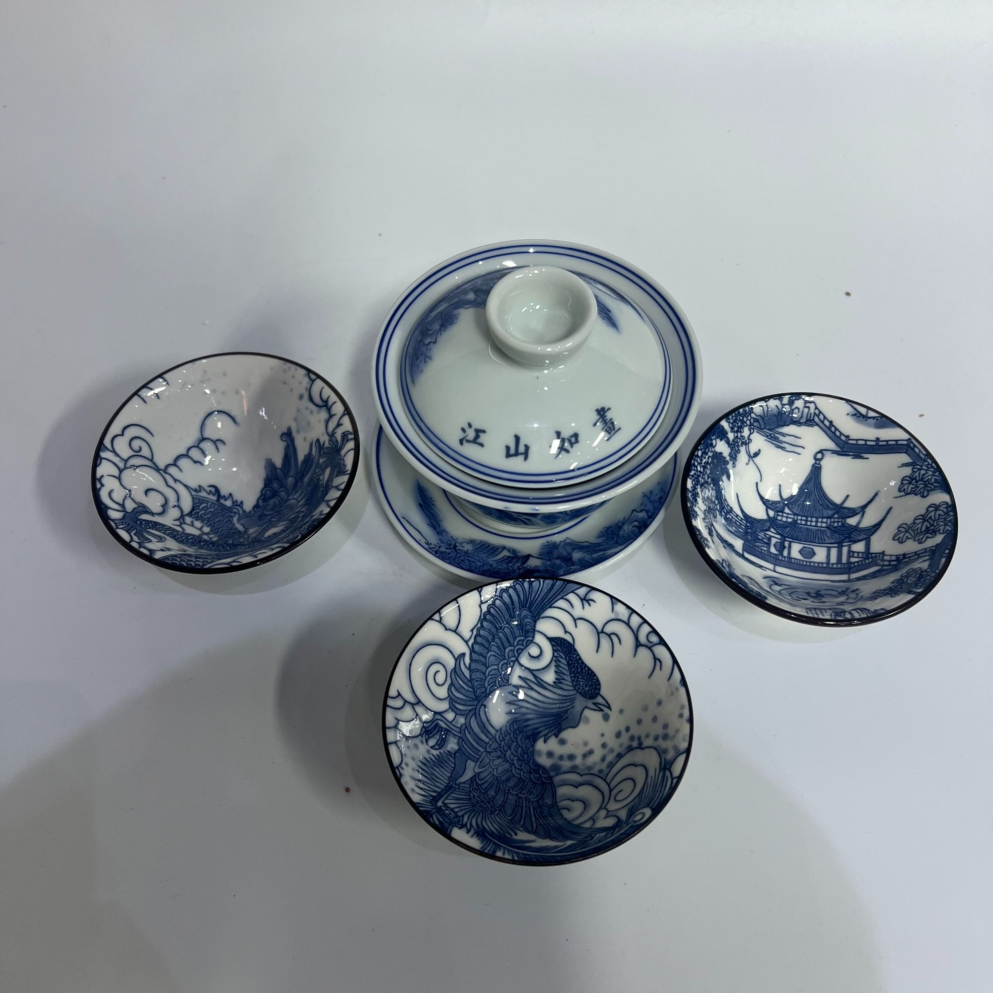 颐和园粉丝团陶瓷1壶3杯（一比一古法新烧）