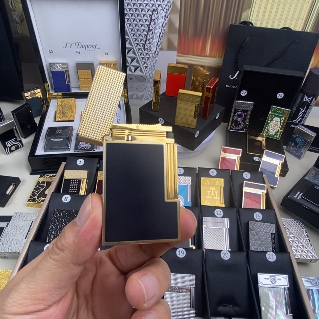 海 商务钉 磨砂黑金 单火 全套 多送一包火石