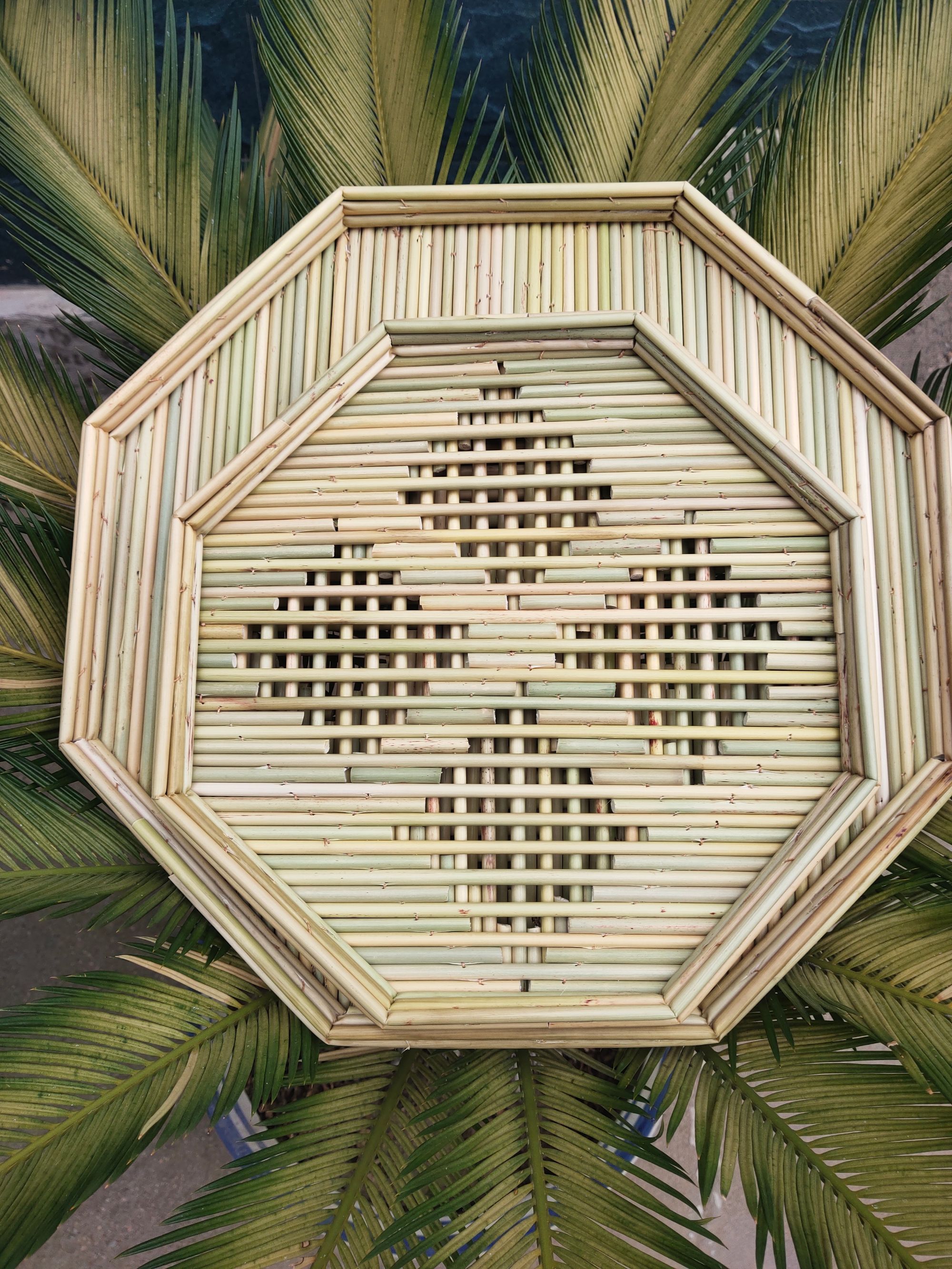 八角盘高粱杆浅子盖帘八角簸箩水果托盘盖垫手工高粱杆沥水饺子盘