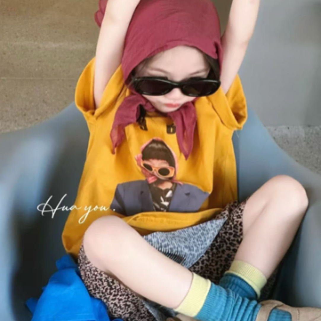 【直播间扣号】夏季印花卡通短袖卡通印花T恤休闲连帽亲子