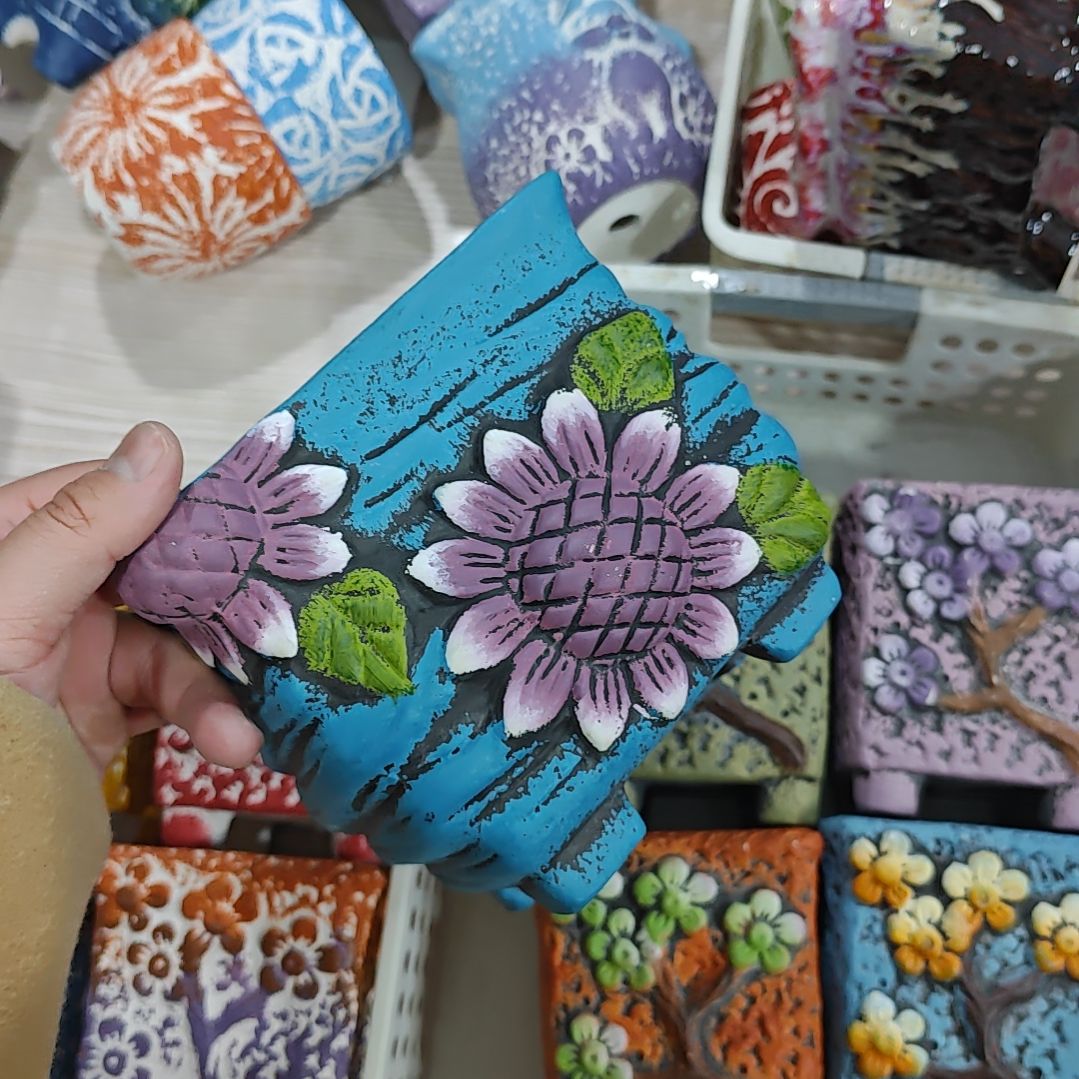 红陶吸水透气的白陶花盆凑满12发货