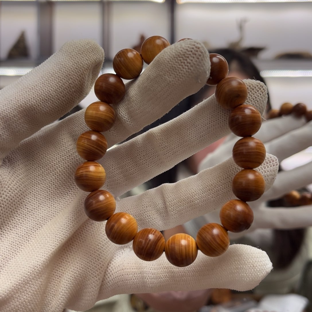 柏木（崖柏）手串/手链12红黑油蚕丝顺纹板根香料药16.6