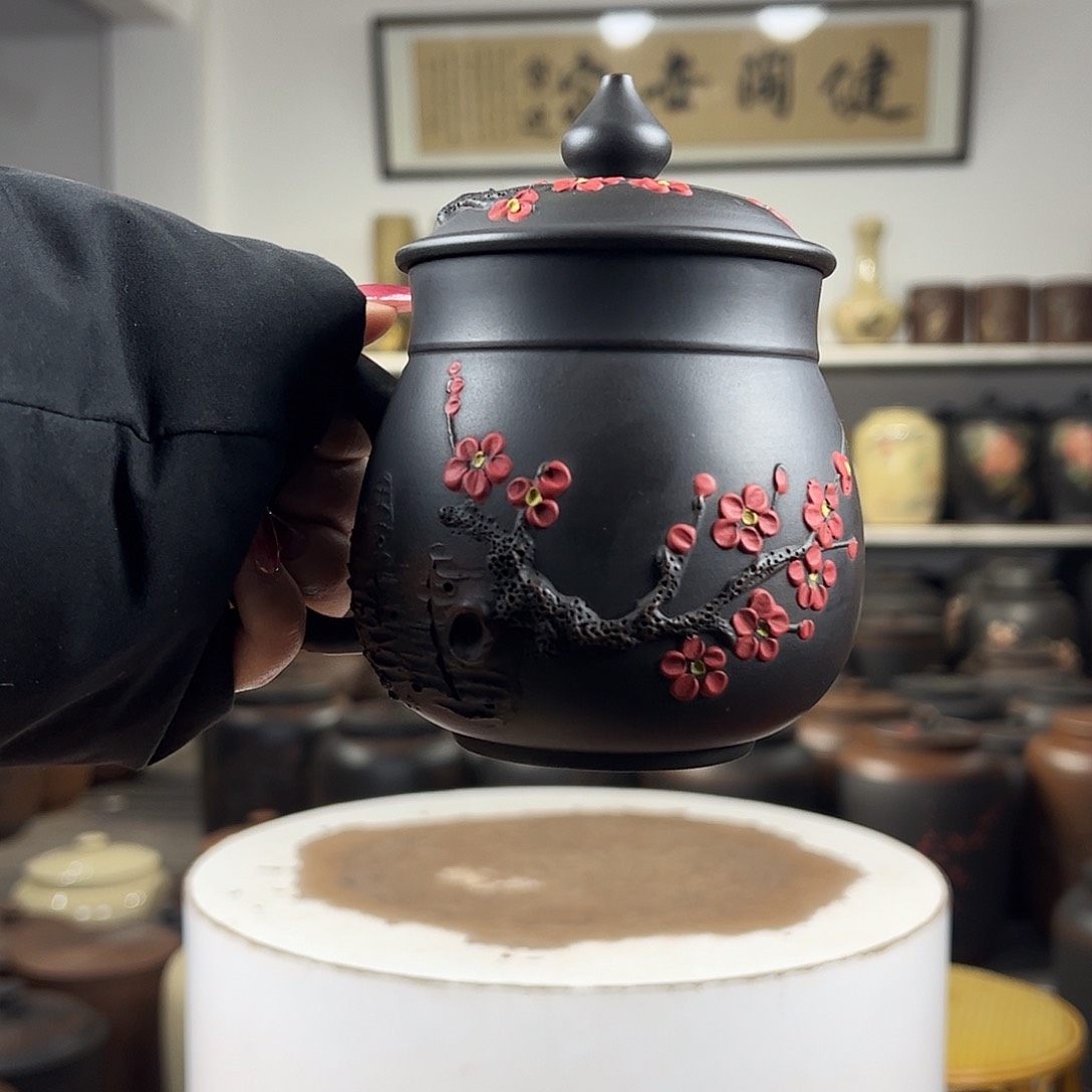 汉**哥400cc办公杯纯手工梅花