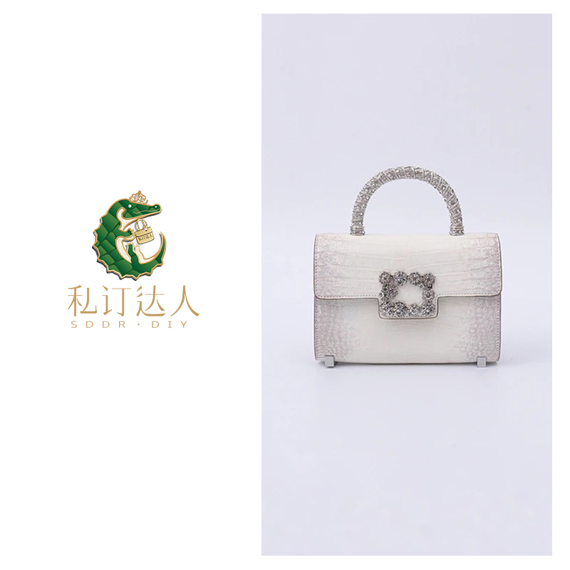 AI.BAGBURRY2025新上真皮喜马拉雅白鳄鱼皮女包