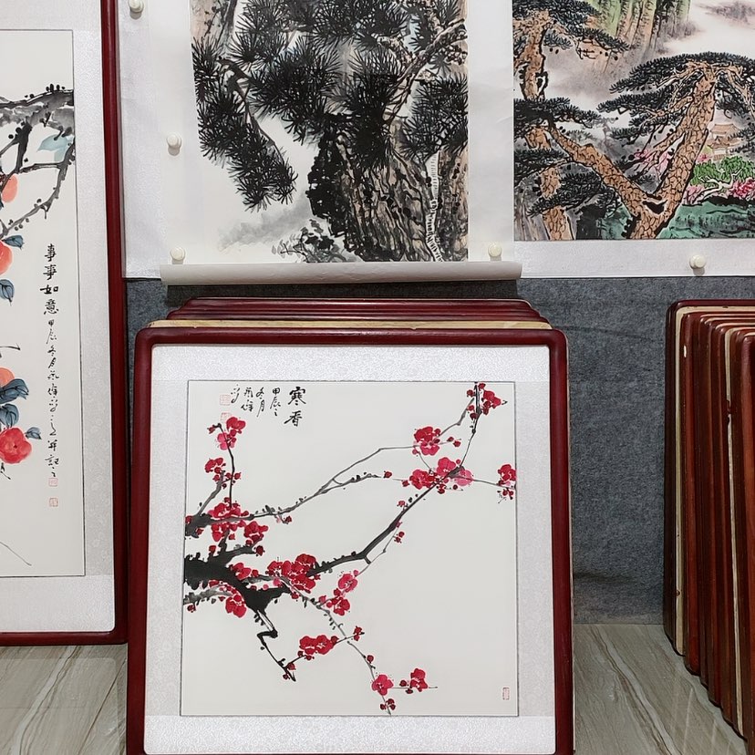 【闪购商品】国画书画作品带框65×65厘米